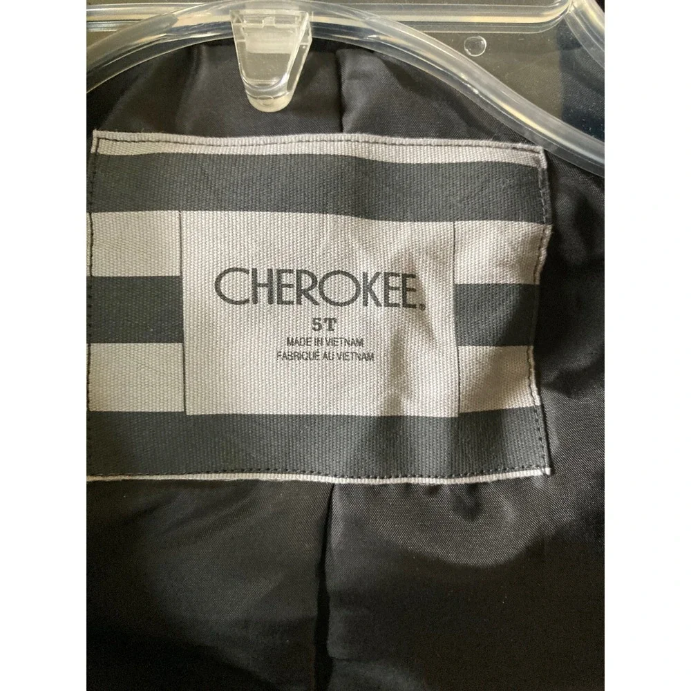 Cherokee Kids Black Wool Blend Double Breasted Pea Coat Jacket Size 5T F16812117